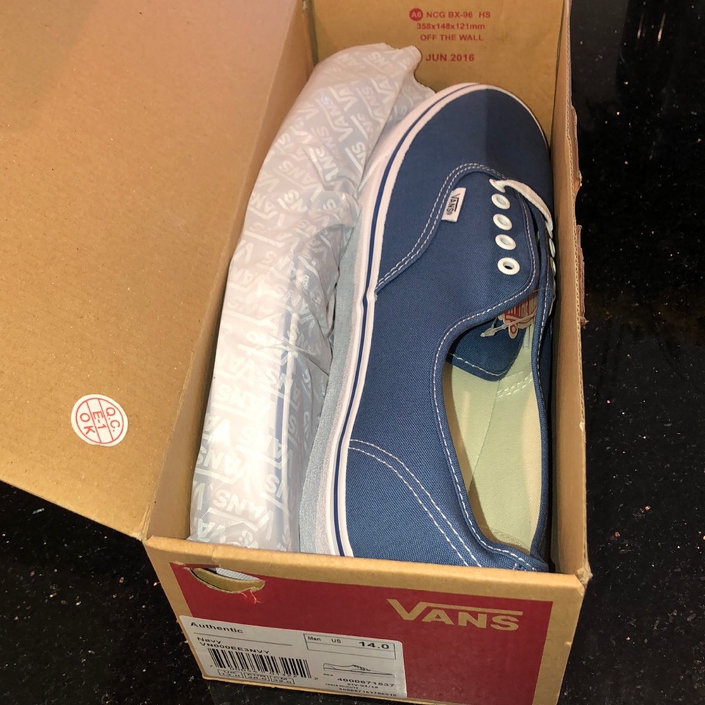 Men’s Authentic Blue Vans Size 14